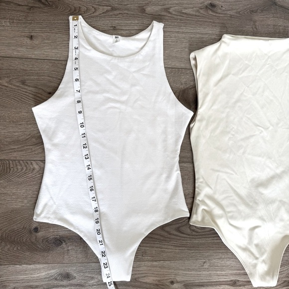 Set of 2 Cream and White Size Small Bodysuits from Open Edit and Bp - Picture 9 of 12